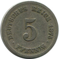 5 PFENNIG 1875 A ALLEMAGNE Pièce GERMANY #DB246.F.A - 5 Pfennig