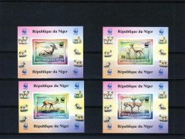 Niger 1998, WWF, Antilopes, 4BF IMPERFORATED - FDC