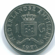 1 GULDEN 1971 NIEDERLÄNDISCHE ANTILLEN Nickel Koloniale Münze #S11948.D.A - Niederländische Antillen