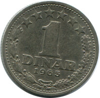 1 DINAR 1965 YUGOSLAVIA Moneda #AZ585.E.A - Yougoslavie