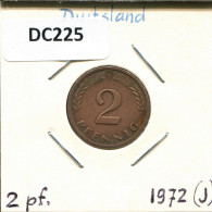 2 PFENNIG 1972 J BRD ALLEMAGNE Pièce GERMANY #DC225.F.A - 2 Pfennig