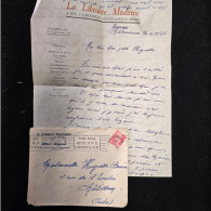 Enveloppe Lettre LIBRAIRIE MODERNE  LE STUDIO MODERNE PHOTO CINEMA Albert Beigneux Rue J J Rousseau CHATEAUROUX 36 Indre - 1900 – 1949