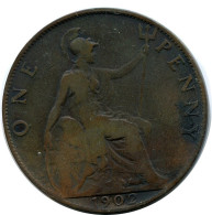 PENNY 1902 UK GROßBRITANNIEN GREAT BRITAIN Münze #AZ752.D.A - D. 1 Penny