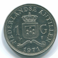 1 GULDEN 1971 NETHERLANDS ANTILLES Nickel Colonial Coin #S11951.U.A - Antille Olandesi