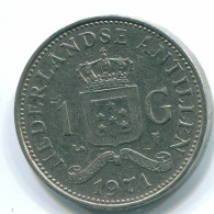 1 GULDEN 1971 NETHERLANDS ANTILLES Nickel Colonial Coin #S11976.U.A - Antille Olandesi