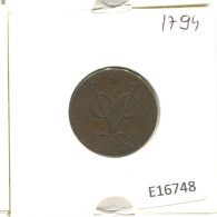 1794 UTRECHT VOC DUIT IINDES NÉERLANDAIS NETHERLANDS NEW YORK COLONIAL PENNY #E16748.8.F.A - Indes Neerlandesas