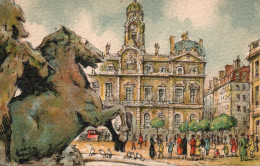 69-Lyon-La Place Des Terreaux Et L'Hôtel De Ville- éditeur : M. Barré & J. Dayez - Illustrateur : Barday - Lyon 1