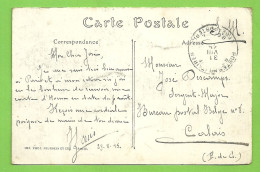 Kaart "Camp Du Richard" Met Stempel PMB Op 31/8/15 Naar (Bureau Poste BELGE A CALAIS  (4207) - Armée Belge