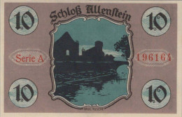 10 PFENNIG 1921 Stadt ALLENSTEIN East PRUSSLAND UNC DEUTSCHLAND Notgeld #PH133 - [11] Emissions Locales