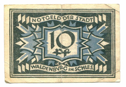 10 Pfennig 1920 WALDENBURG DEUTSCHLAND Notgeld Papiergeld Banknote #P10753 - [11] Emissions Locales