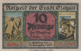 10 PFENNIG 1920 Stadt GLOGAU Niedrigeren Silesia UNC DEUTSCHLAND Notgeld #PH643 - [11] Emissions Locales