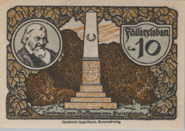 10 PFENNIG 1920 Stadt FALLERSLEBEN Hanover UNC DEUTSCHLAND Notgeld #PA566 - [11] Emissions Locales