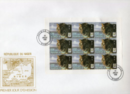 Niger 1998, Year Of The Tiger, Rotary, Sheetlet In FDC - Niger (1960-...)