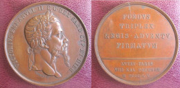 Medaille En Cuivre Visite Du Roi De Sardaigne Victor-Emmanuel II à Paris, Décembre 1855, Par Gayrard. Rare - Royal/Of Nobility