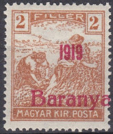 Hongrie Baranya 1919 Mi  Moissonneurs    (G6) - Baranya