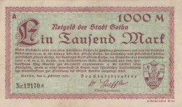 1000 MARK 1925 Stadt GOTHA Thuringia DEUTSCHLAND Notgeld Papiergeld Banknote #PK939 - Lokale Ausgaben