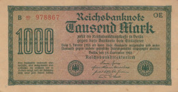 1000 MARK 1922 Stadt BERLIN DEUTSCHLAND Papiergeld Banknote #PL461 - Lokale Ausgaben