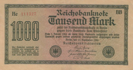 1000 MARK 1922 Stadt BERLIN DEUTSCHLAND Papiergeld Banknote #PL456 - [11] Local Banknote Issues