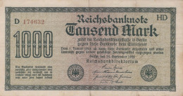 1000 MARK 1922 Stadt BERLIN DEUTSCHLAND Papiergeld Banknote #PL433 - [11] Local Banknote Issues