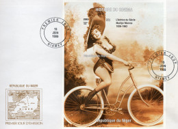 Niger 1999, Cinema, M. Monroe, Bicycle, BF IMPERFORATED - Niger (1960-...)