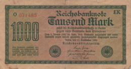 1000 MARK 1922 Stadt BERLIN DEUTSCHLAND Papiergeld Banknote #PL037 - [11] Lokale Uitgaven