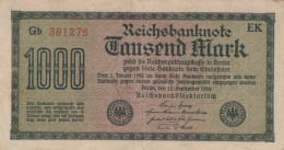 1000 MARK 1922 Stadt BERLIN DEUTSCHLAND Papiergeld Banknote #PL030 - [11] Local Banknote Issues
