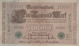 1000 MARK 1910 DEUTSCHLAND Papiergeld Banknote #PL374 - [11] Emissions Locales