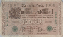 1000 MARK 1910 DEUTSCHLAND Papiergeld Banknote #PL371 - [11] Lokale Uitgaven