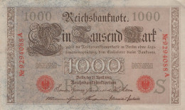 1000 MARK 1910 DEUTSCHLAND Papiergeld Banknote #PL359 - [11] Lokale Uitgaven