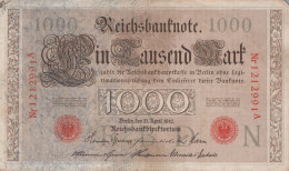 1000 MARK 1910 DEUTSCHLAND Papiergeld Banknote #PL353 - [11] Emisiones Locales