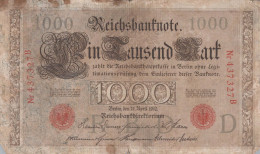 1000 MARK 1910 DEUTSCHLAND Papiergeld Banknote #PL354 - [11] Emisiones Locales