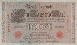 1000 MARK 1910 DEUTSCHLAND Papiergeld Banknote #PL352 - [11] Lokale Uitgaven