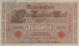 1000 MARK 1910 DEUTSCHLAND Papiergeld Banknote #PL341 - [11] Local Banknote Issues