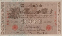 1000 MARK 1910 DEUTSCHLAND Papiergeld Banknote #PL336 - [11] Lokale Uitgaven