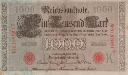 1000 MARK 1910 DEUTSCHLAND Papiergeld Banknote #PL303 - [11] Local Banknote Issues