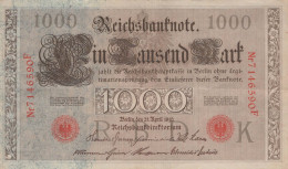 1000 MARK 1910 DEUTSCHLAND Papiergeld Banknote #PL301 - Lokale Ausgaben