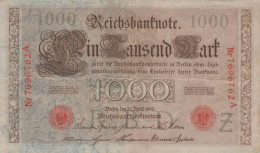 1000 MARK 1910 DEUTSCHLAND Papiergeld Banknote #PL299 - [11] Emissions Locales