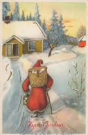 PÈRE NOËL NOËL Fêtes Voeux Vintage Carte Postale CPSMPF #PAJ483.FR - Santa Claus