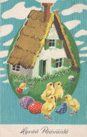 EASTER CHICKEN EGG Vintage Postcard CPA #PKE075.GB - Ostern