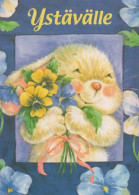 RABBIT Animals Vintage Postcard CPSM #PBR120.GB - Andere & Zonder Classificatie