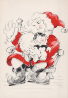 PÈRE NOËL ENFANT NOËL Fêtes Voeux Vintage Carte Postale CPSM #PAK258.FR - Santa Claus