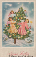 ANGE NOËL Vintage Carte Postale CPSMPF #PAG845.FR - Angels