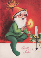 PÈRE NOËL Bonne Année Noël Vintage Carte Postale CPSM #PBL135.FR - Santa Claus