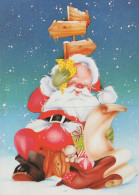 PAPÁ NOEL NAVIDAD Fiesta Vintage Tarjeta Postal CPSM #PAK666.ES - Santa Claus