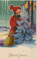 PAPÁ NOEL NAVIDAD Fiesta Vintage Tarjeta Postal CPSMPF #PAJ482.ES - Santa Claus