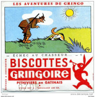 BUVARD    BISCOTTES  GRINGOIRE  LE CHASSEUR PAR COQ    20X13 TB ETAT - Biscottes
