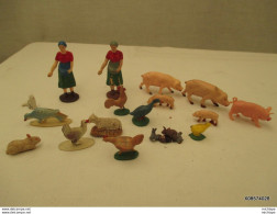 Lot De 17 Figurines Animaux De La Ferme  Plastic    Tres Bon Etat - Toy Memorabilia