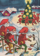 Neujahr Weihnachten GNOME Vintage Ansichtskarte Postkarte CPSM #PAU289.DE - Neujahr
