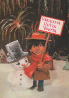 Neujahr Weihnachten SCHNEEMANN Vintage Ansichtskarte Postkarte CPSM #PAU089.DE - Neujahr