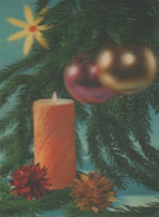 Feliz Año Navidad VELA LENTICULAR 3D Vintage Tarjeta Postal CPSM #PAZ049.ES - Anno Nuovo
